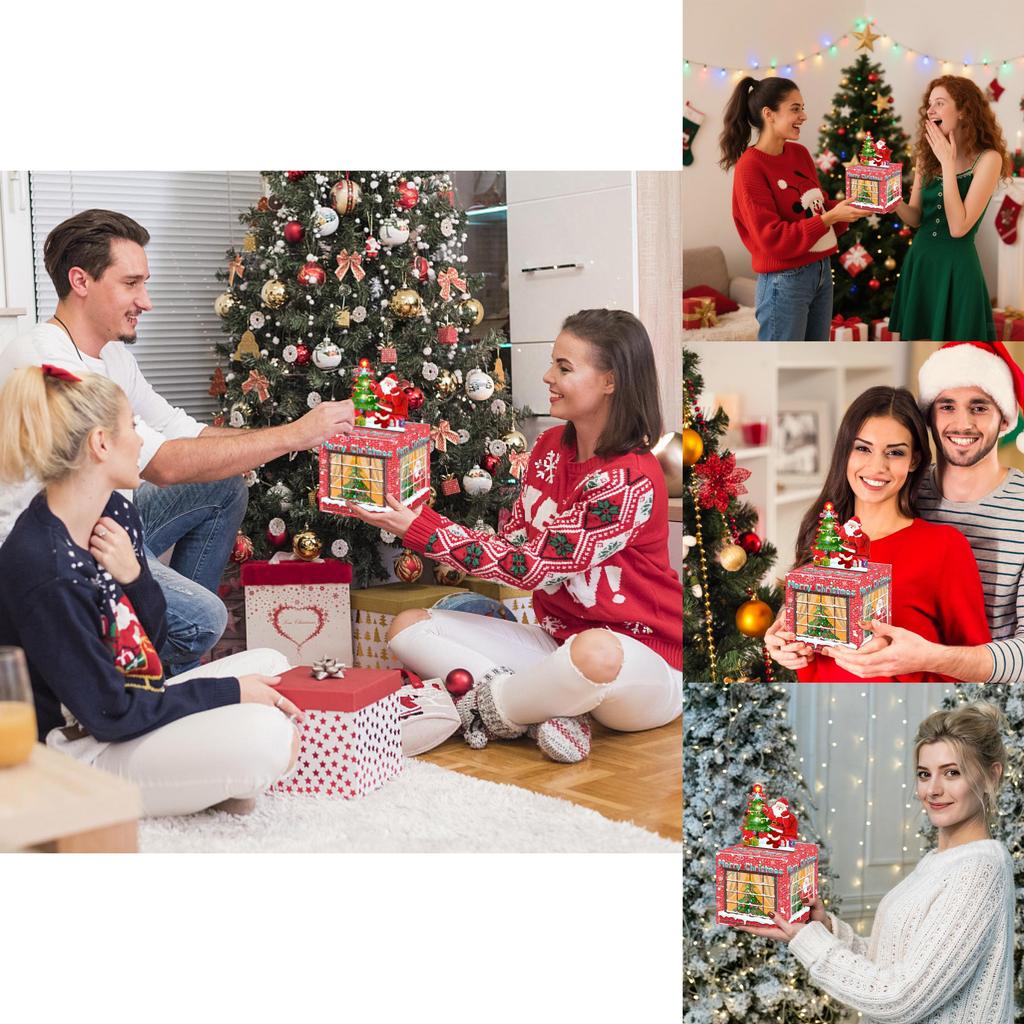 Праздничная красная домик Санты копилка с подарочной коробкой для рождественских вечеринок