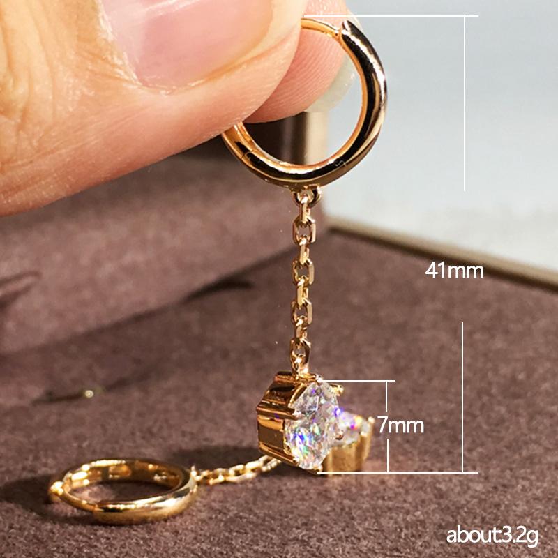 Серьги-подвески Huitan Fashion Chain с 6-лапчатым кубическим цирконием для женщин, новые дизайнерские свадебные украшения для помолвки