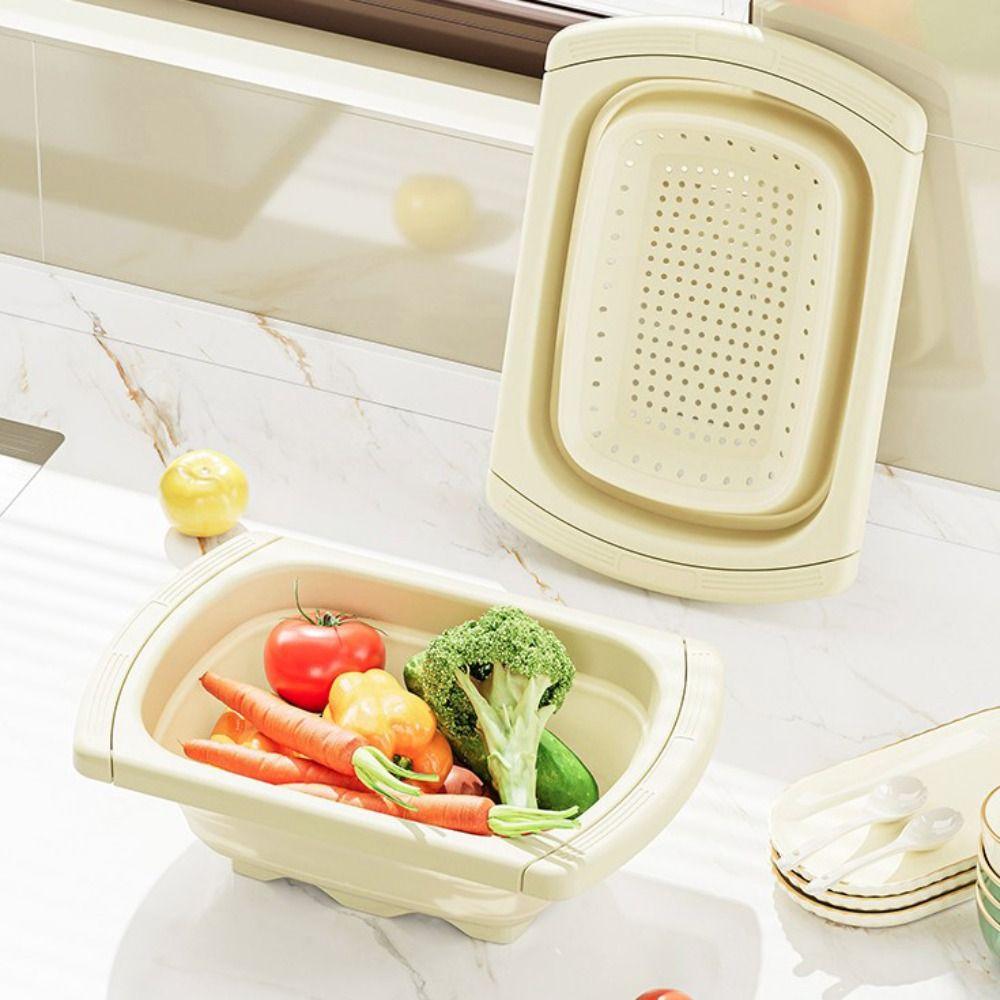Корзина для мытья фруктов и овощей большой емкости, выдвижная ручка, фильтр-корзина для раковины, посуда