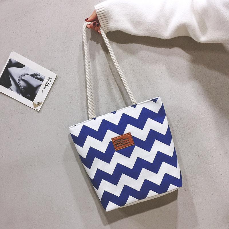 2025 Women's Korean Style Fashion Tote: Large Capacity Canvas Shoulder Shopping Bag with Print Design