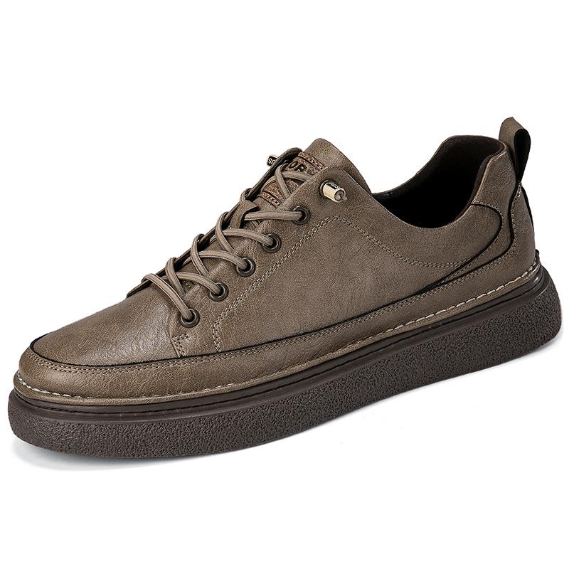 Брендовые мужские повседневные новые туфли из натуральной кожи, нескользящие спортивные туфли-оксфорды, модные удобные кроссовки на плоской подошве, нескользящие повседневные прогулочные туфли