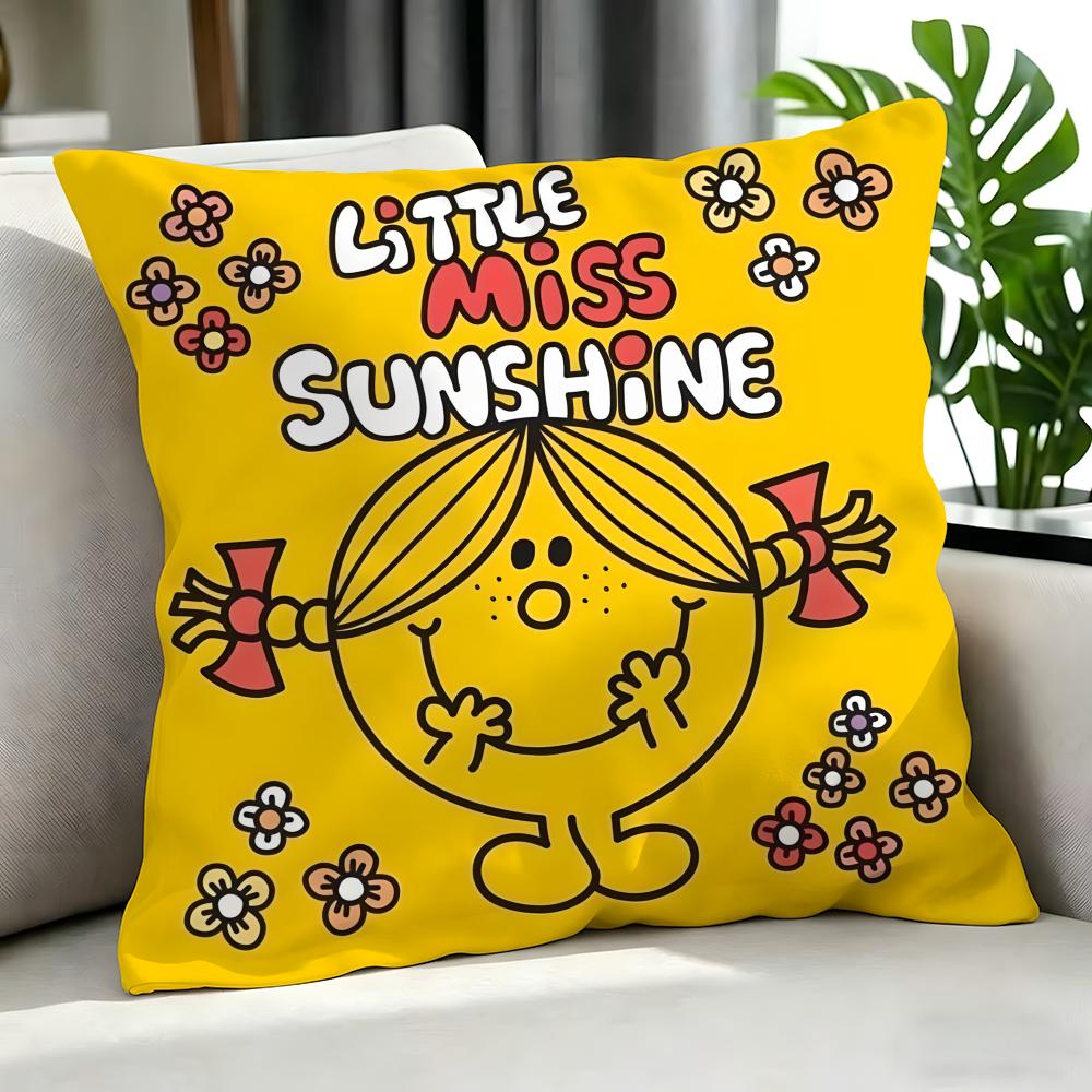Cartoon Mr. Men And Little Miss Cushion Cover Cushion Cover Set 4Pcs 50X50 45X45 40X40 Pillowcase Decorative Sofa Home Decor