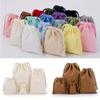 Cotton Drawstring Storage Bag White Canvas Bags for Candy Gift Package Pouch Reusable Home Sundries Organize Dustproof Sacks