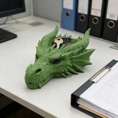 Подставка для ключей "Голова дракона" 3D-печать, пепельница-дракон, фэнтезийный лоток для хранения, органайзер для прихожей, рабочего стола для ключей, монет, украшений