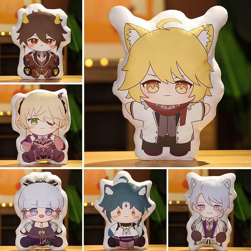 Cute Genshin Impact Characters Soft Cartoon Cushion Hugging Pillow For Selfies