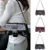 Fashionable Crescent Handbag Women’s PU Leather Studded Shoulder Bag Evening Purse for Dates and Outdoor Activities  Red