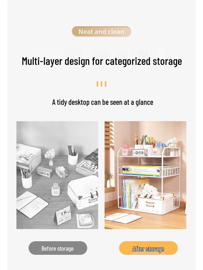 Многоярусный настольный органайзер для книг для офиса, кабинета, общежития и обеденного стола.