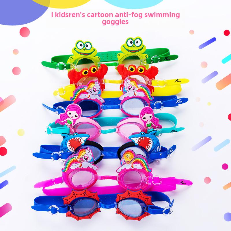 Высококачественные детские очки для плавания с изображением животных из мультфильмов – водонепроницаемые, с защитой от запотевания, HD Vision