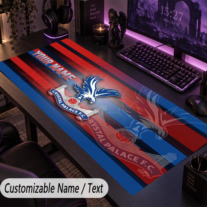 Custom Text Big Mousepad, Extended Desk Pad For Laptop Work GameCrystal Palace