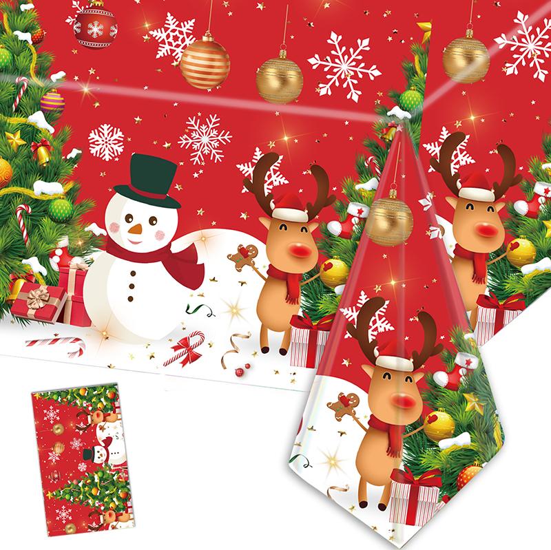 Рождественская одноразовая пластиковая скатерть с рисунком уродливого свитера с изображением пряничного человечка и оленя, водонепроницаемая, маслянистая, для вечеринки