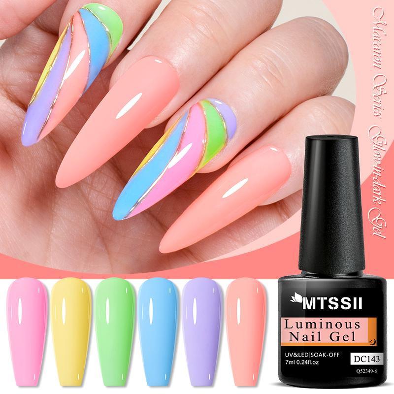 Mtssii Желто-оранжевый светящийся в темноте гель для ногтей - Светящаяся серия «Макарон»