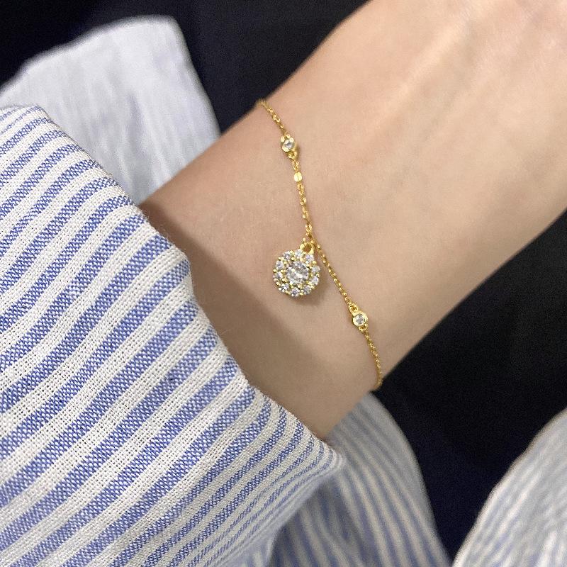 Star Dot Bracelet~ S925 Sterling Silver Plated 18K Venus Light Moissanite Bracelet Light Luxury Niche Premium Sense
