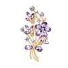 Miaomyao Cubic Zirconia Gold Elegant Violet Flower Pearl Purple Crystal Brooch Stole Pin Accessory Birthday Gift [MiaoMiao] Women's