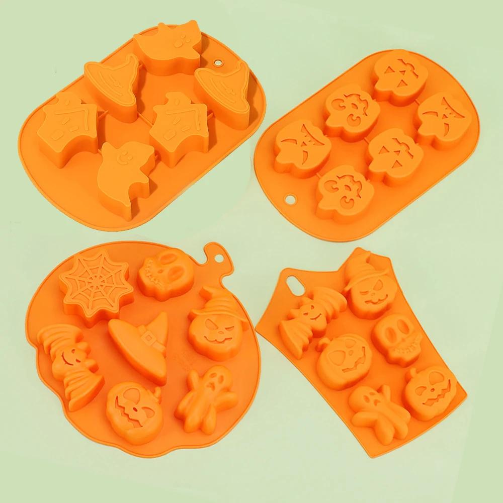 3D Силиконовая форма для торта на Хэллоуин, форма в виде тыквы и привидения для приготовления печенья, конфет, инструменты для DIY украшения торта, аксессуары для выпечки