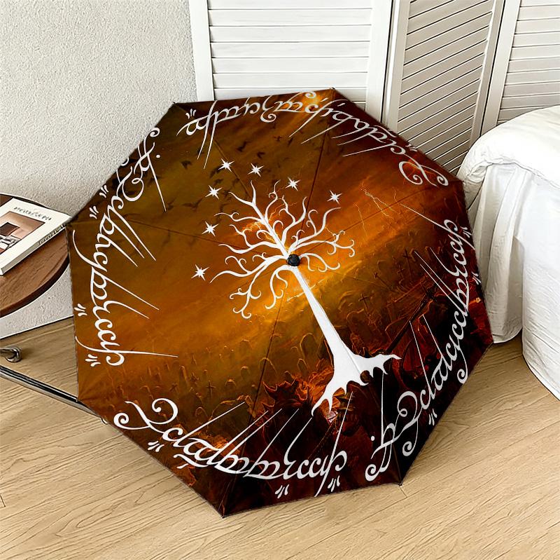 Tree Gondor 8 Ribs 3Fold Black Glue Uv Protection Umbrella Sun Protection Rainproof Compact Folding Umbrella For Travel Daily Use C923171