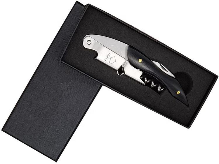 Red Wine Black Wooden Handle Wine Bottle Opener Corkscrew With Box
