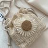 New Summer Beach Wind Cute Sunflower Crossbody Woven Bag Handmade Crochet Round Straw Bag Female Bag Beach Bag MIT