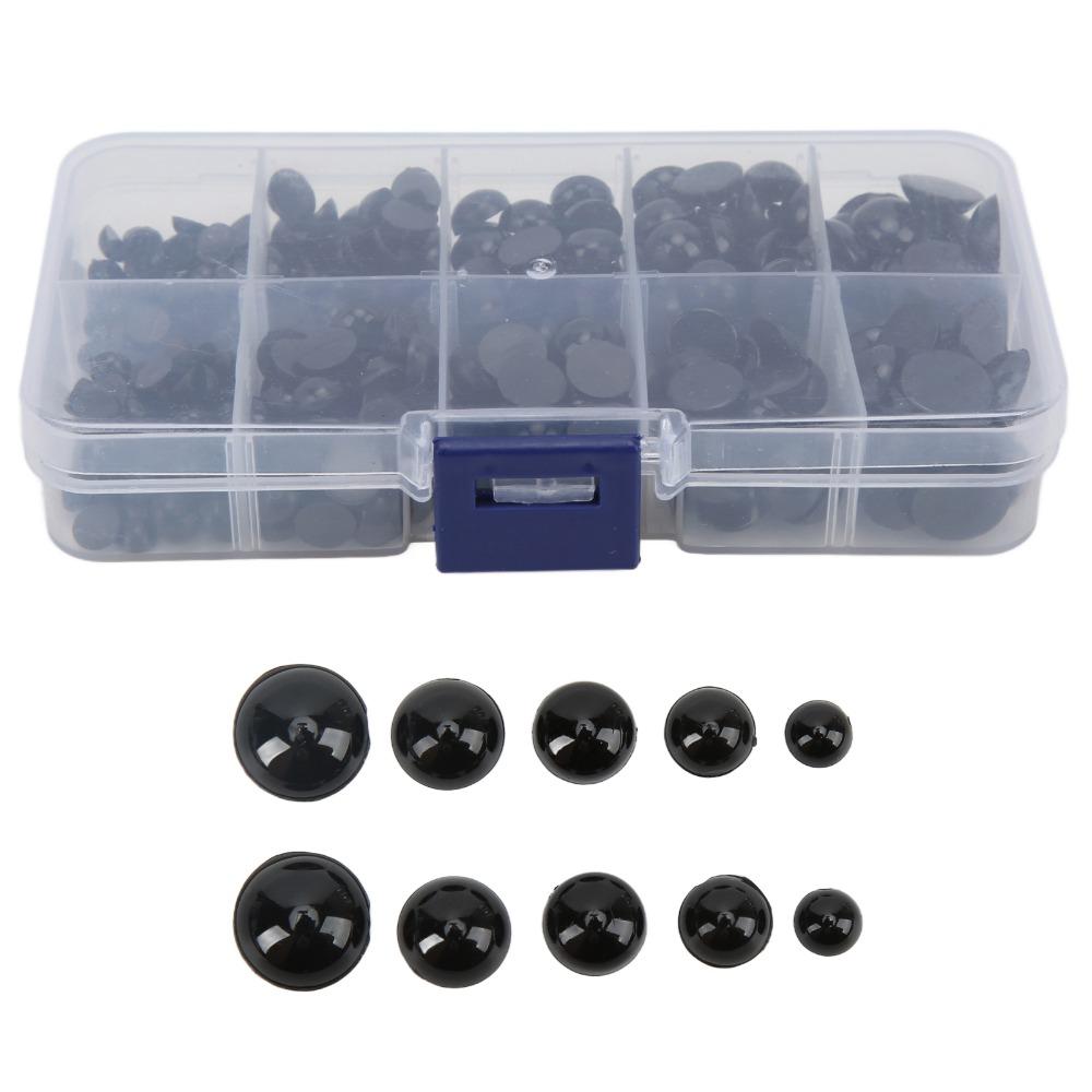 360pcs Plastic Doll Eyes Black Safety Eyes Doll Making Button Eyes Crochet Bears