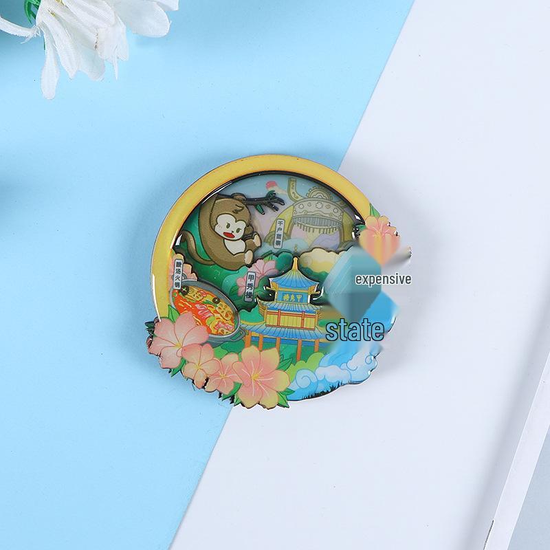 Национальный город Живописный Мультяшный Деревянный Эпоксидный Магнит на Холодильник