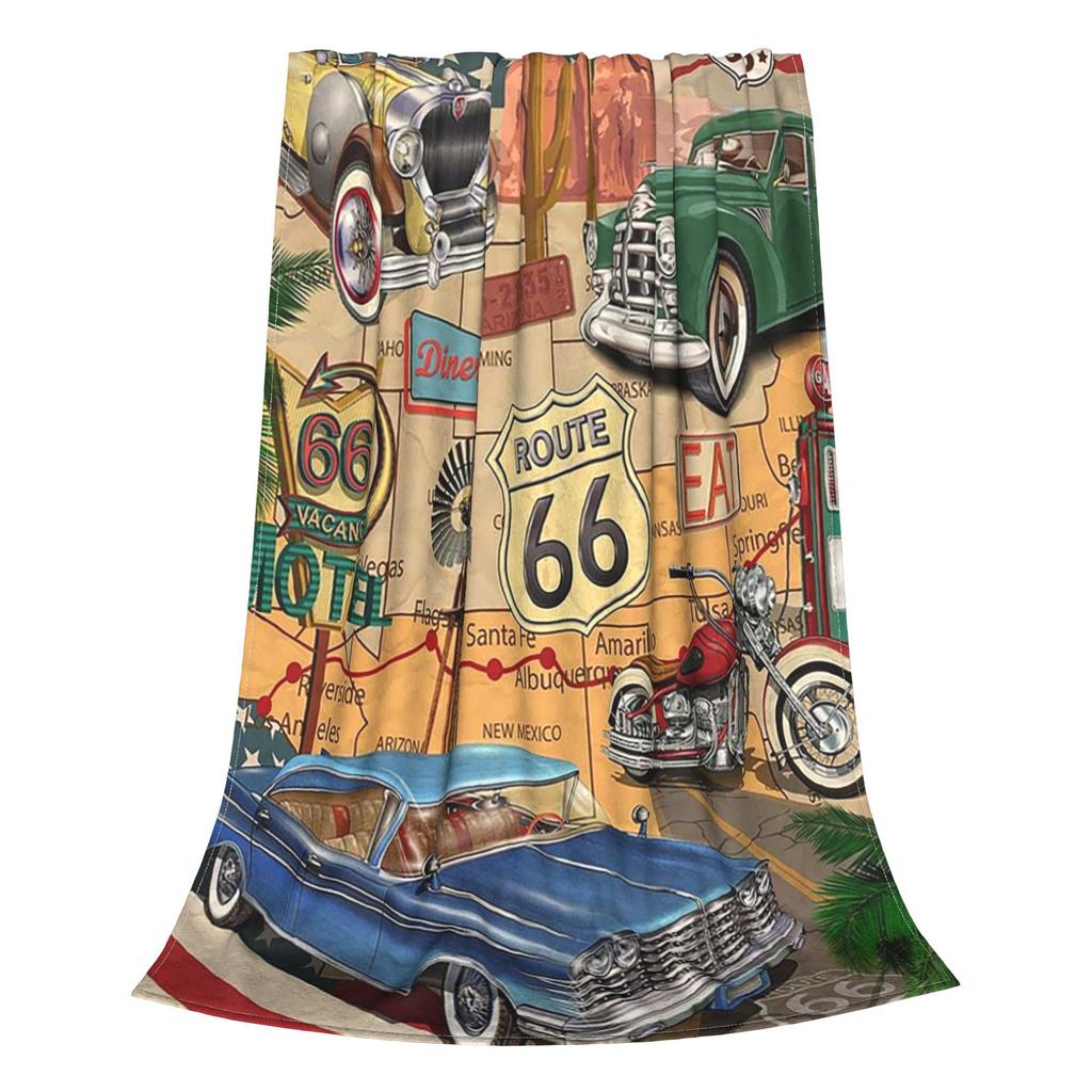 Пледы Route 66 США Многофункциональный флисовый плед для дивана для дома, спальни, путешествий, покрывала, одеяла