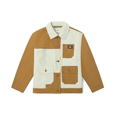Vans Куртка Color Block Work с логотипом и меховым воротником, унисекс-куртки Pumpkin VN0A5F6LGWT