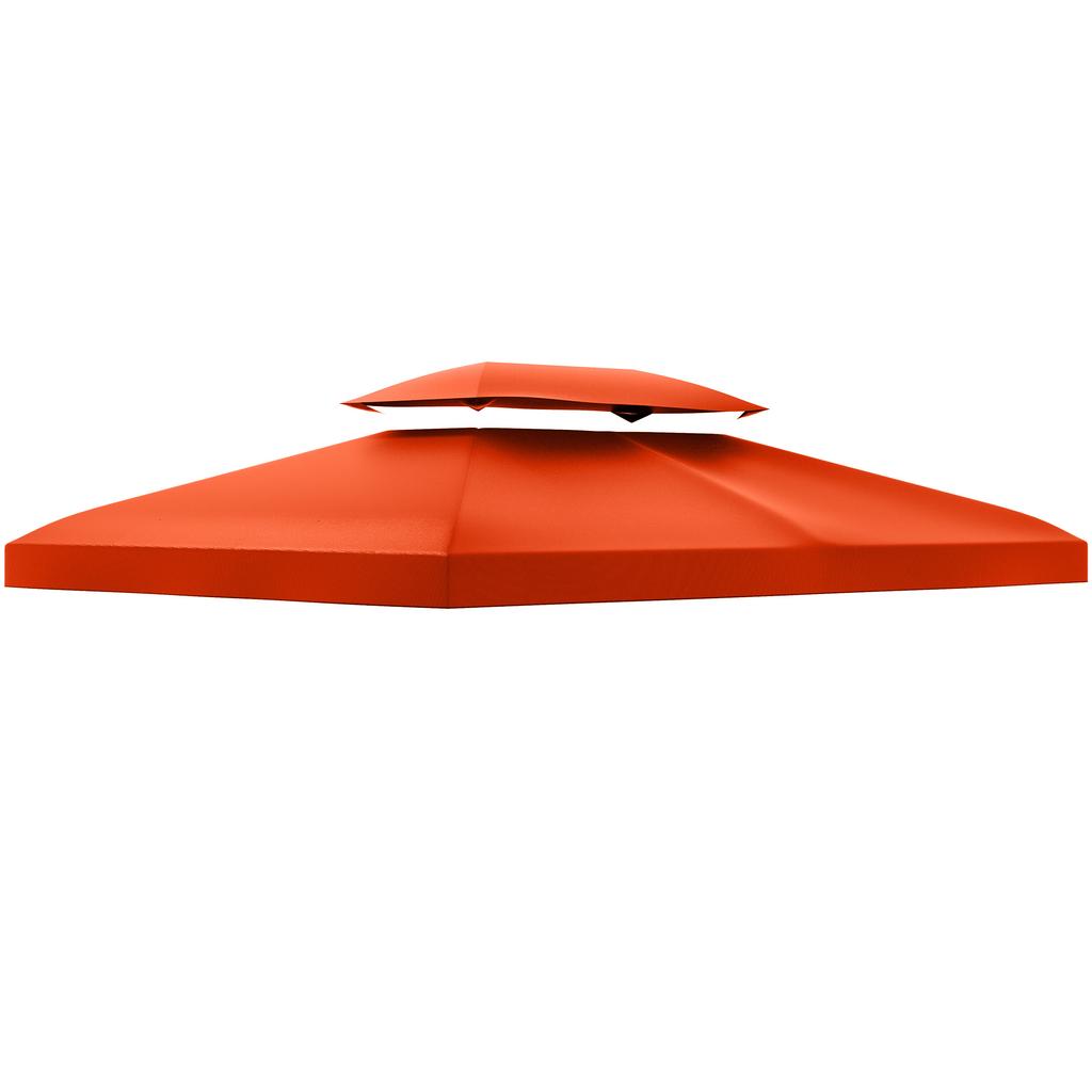 3x4m Gazebo Replacement Roof Canopy 2 Tier Top UV Cover Garden Patio Outdoor Sun Awning Shelters Rusty Red (TOP COVER ONLY)