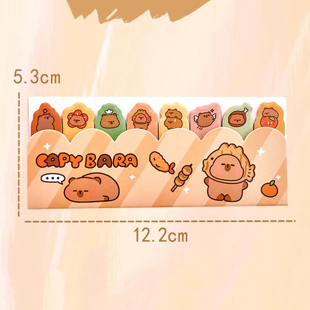 1 Piece Kawaii Stationery Kapibala Cartoon Marker Memo Pad Capybara Bookmark Flags Index Tab Sticky Notes Stickers