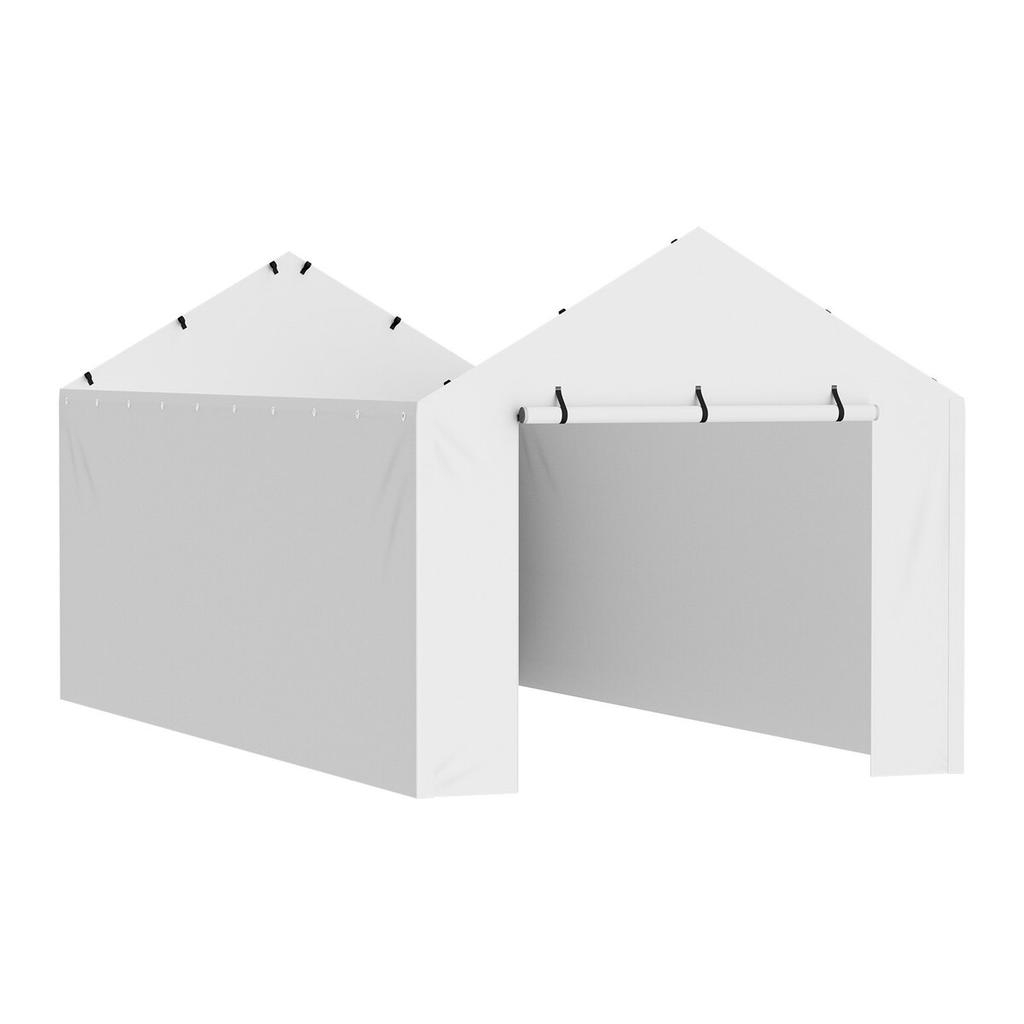 Carport Replacement Canopy Cover Side Wall 10 x 20 ft, Garage Tent Shelter Tarp Heavy-Duty Waterproof & UV Protected, Easy Installation with Ball