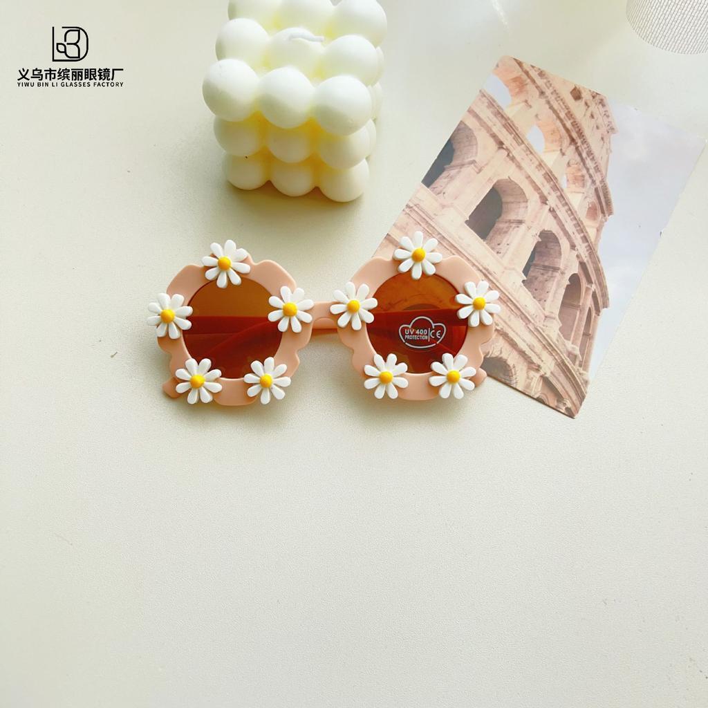 Fashion Diy Sunflower Cute Children'S Sunglasses Daisy Accessories Boys And Girls Sunglasses Sunscreen Uv Protection