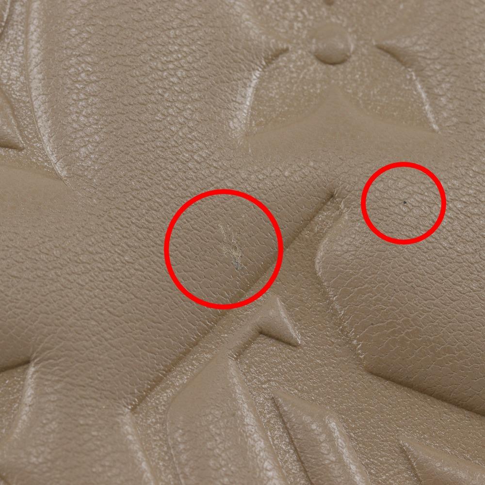 Louis Vuitton Zippy Wallet Purse M81511 Monogram Coussin Taupe Beige Lambskin Women Used