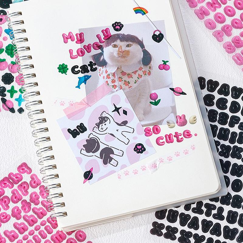 6/8 листов милые креативные лазерные наклейки с буквами, высококачественные прочные наклейки для украшения фотоальбома своими руками, канцелярские принадлежности