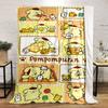 The image features playful scenes of Pompompurin with friends and activities. for all seasons blanket lunch break throw gift