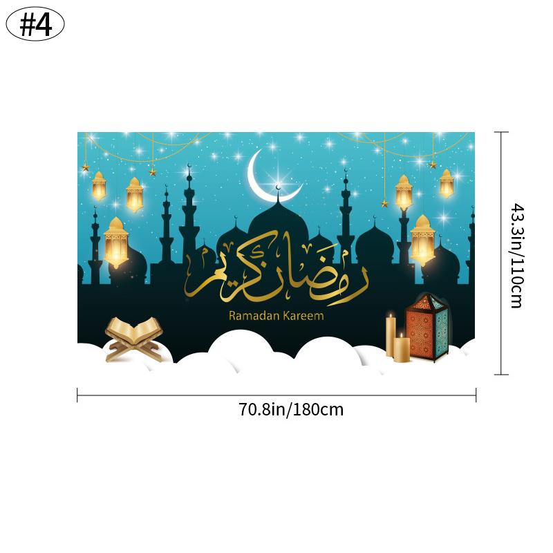 Рамадан Подвесной флаг Рамадан Украшения 2024 для дома Карим Помощь Ид Мубарак Исламская вечеринка Украшения Настенный гобелен Ткань