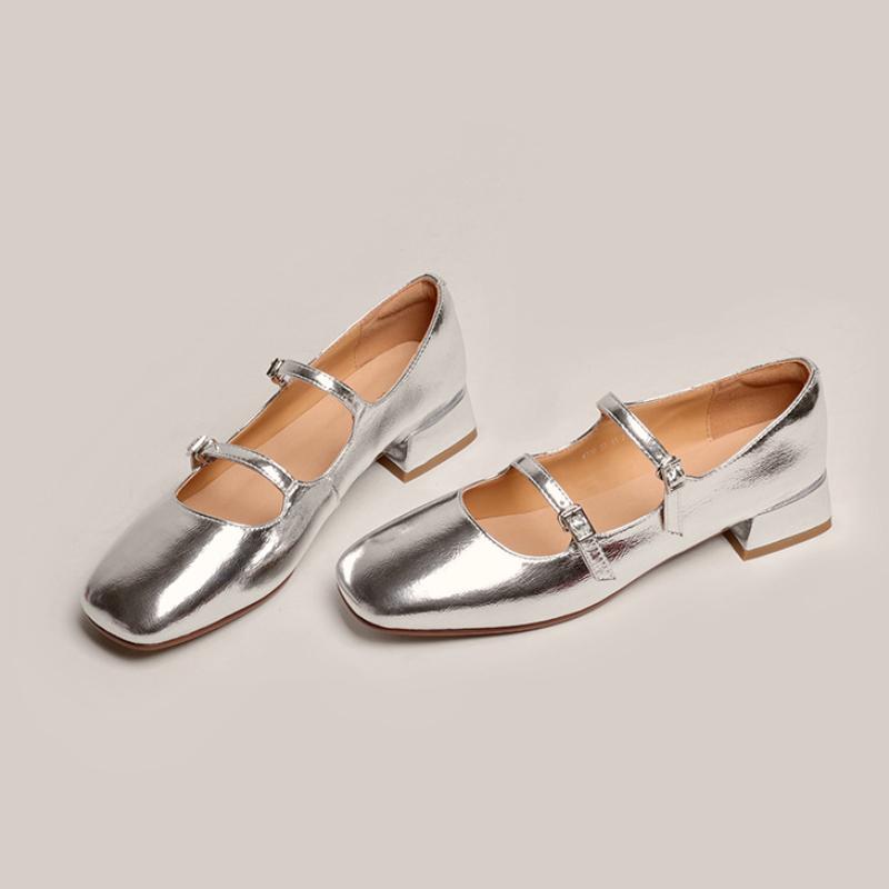 2024 Новые женские туфли Ретро толстые каблуки балетки для женщин средний каблук Мэри Джейн одинарные туфли Zapatos De Mujer