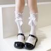Children Girls Cute Style Bow Long Fishnet Calf Socks Thin Breathable Bowknot In Tube Socks Summer Hollow Out Lace Sock