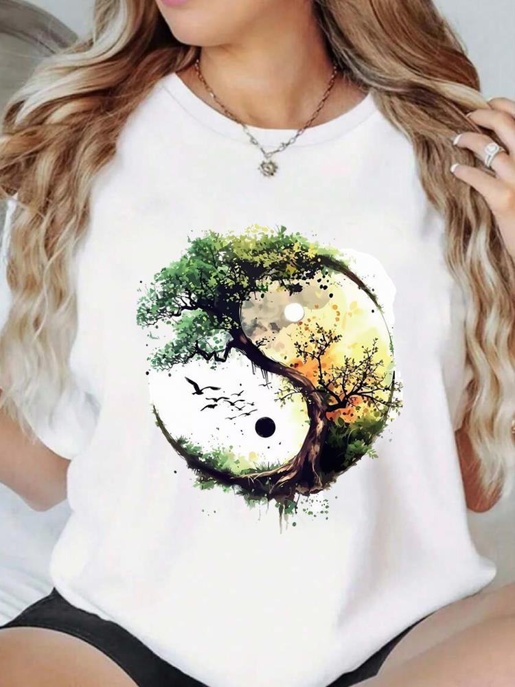 (Азиатский размер) Печать Модный Женский Топ Футболка Одежда для Женщин Футболка сладкий стиль бабочки тренд Женская Футболка с Коротким Рукавом с Графикой