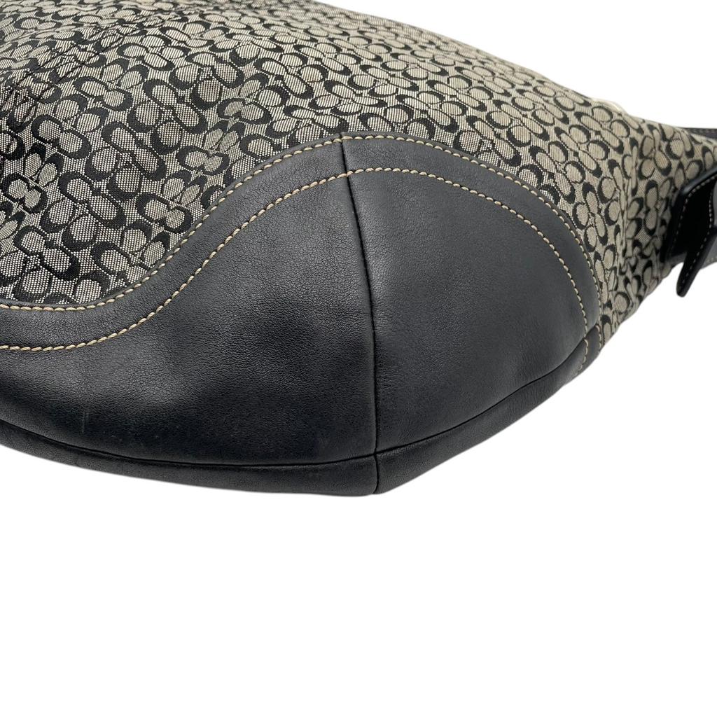 Used COACH One Shoulder Bag Mini signature Mini Signature Hobo BagShoulder Bag gray/black canvas/leather Women