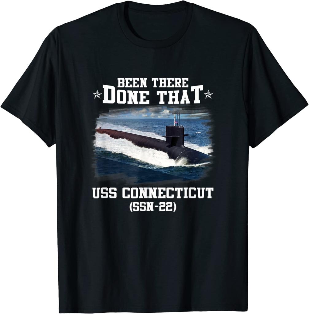 Футболка USS Connecticut SSN-22 День ветеранов подводного флота. Новая повседневная мужская футболка с коротким рукавом и круглым вырезом из 100% хлопка -...