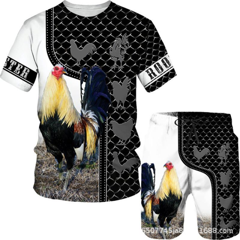 Муж. Шорты Футболка Набор Инвентарь Графика Оптическая иллюзия Одежда Одежда На открытом воздухе Повседневные С короткими рукавами 2 предмета Дизайнер На каждый день