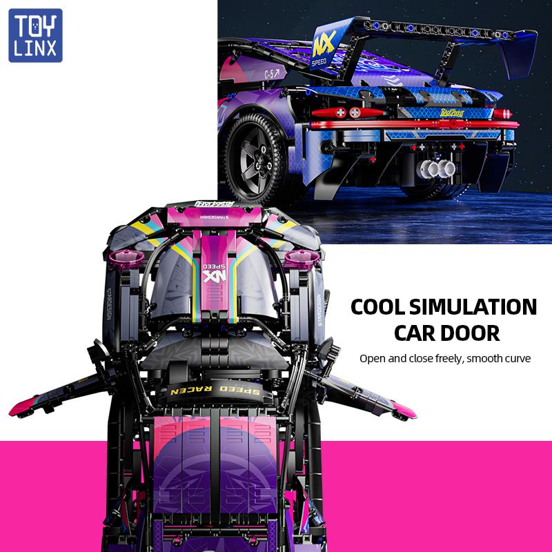 1611 шт. Наборы строительных блоков спортивного автомобиля для взрослых,1:10 Коллекционные Модели Масштаб Инженерные Игрушки Подарки для Мальчиков Машина без Коробки