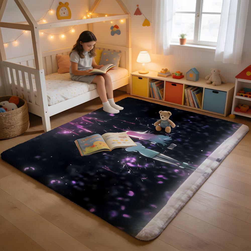 Floor Mat Soft Flannel Rug Non-Slip Absorbent Mat for Bathroom Bedroom Home Decor Game A-Alien Stage-Sua And Mizi
