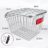 Rear Bike Basket Bicycle Cargo Rack Heavy Duty Iron Wire for Foldable