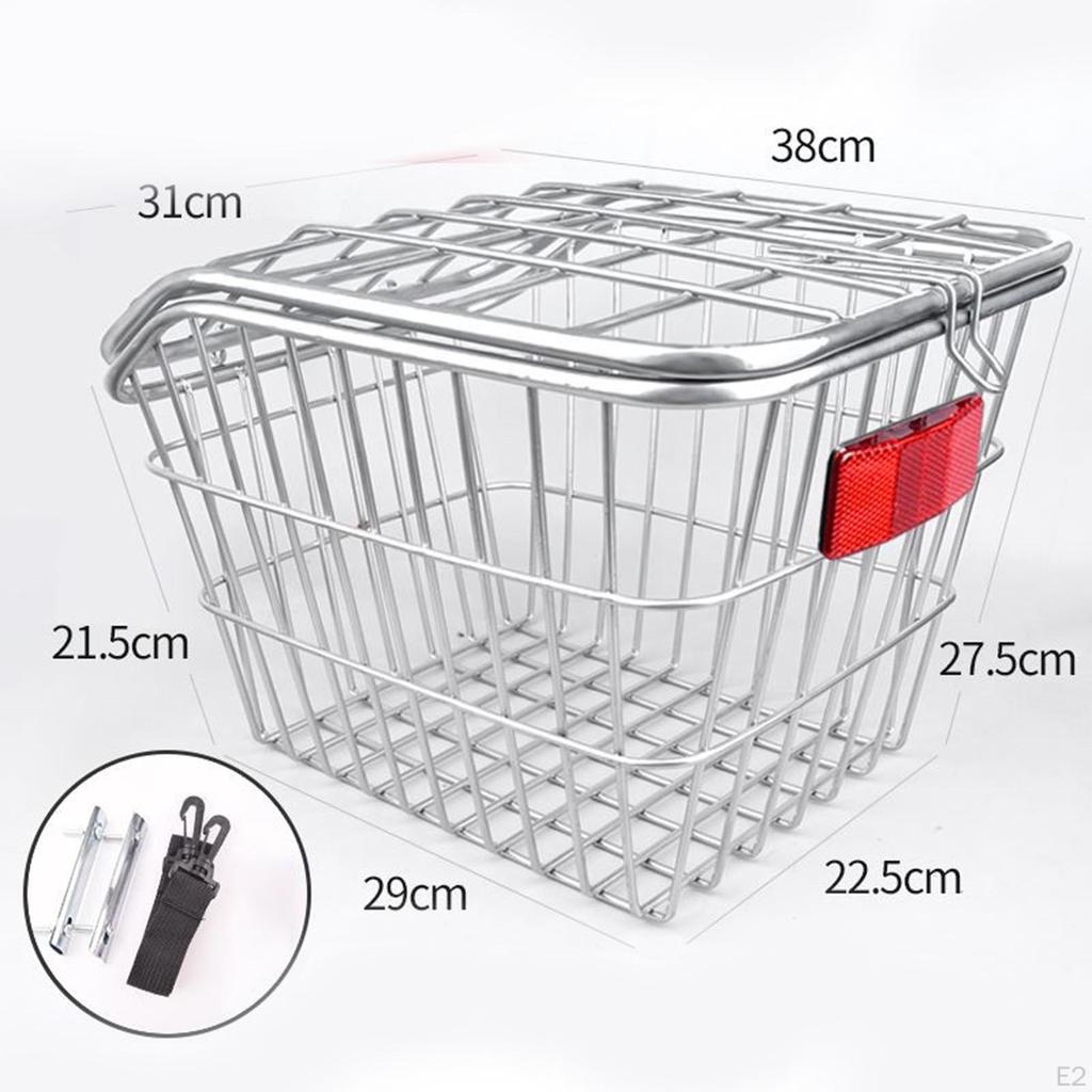 Rear Bike Basket Bicycle Cargo Rack Heavy Duty Iron Wire for Foldable