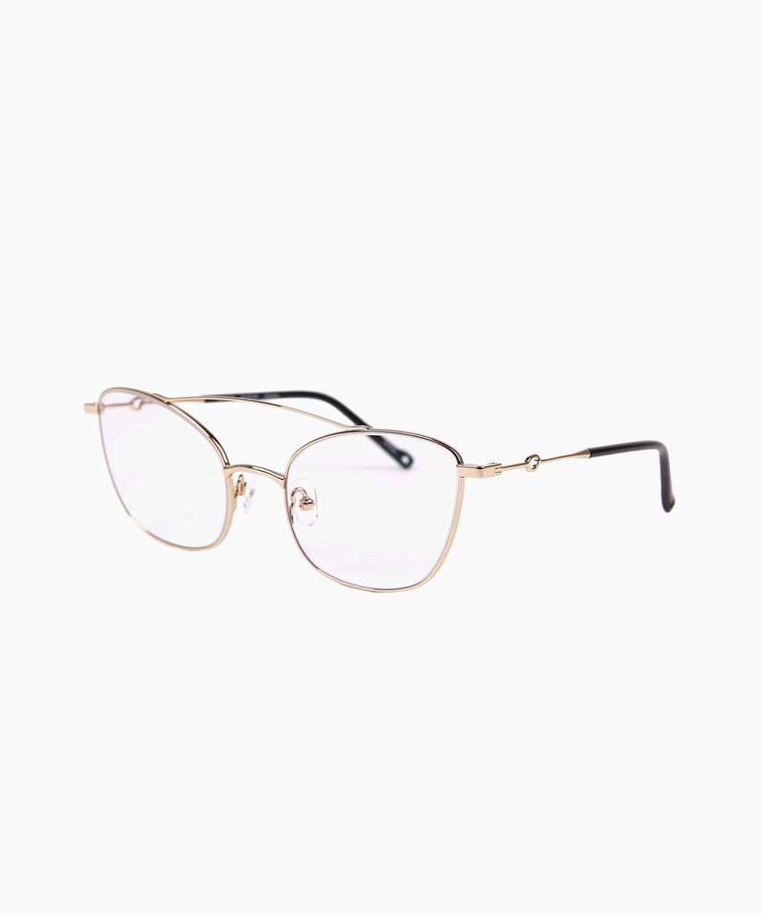 Seupeulingseuteulingseu Cat-Eye Shaped Double Bridge Glasses Editor [Gold]