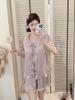 Short-sleeved shorts, summer new loungewear set, simulated silk, cool pajamas can be worn outside, sweet wind ice silk pajamas