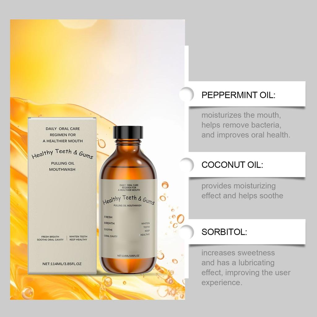 Pulling OilDental Care Mouthwash OilMouthwash Oil Helps Remove Bad Breath And Tartar Making Your Breath Fresher114ml
