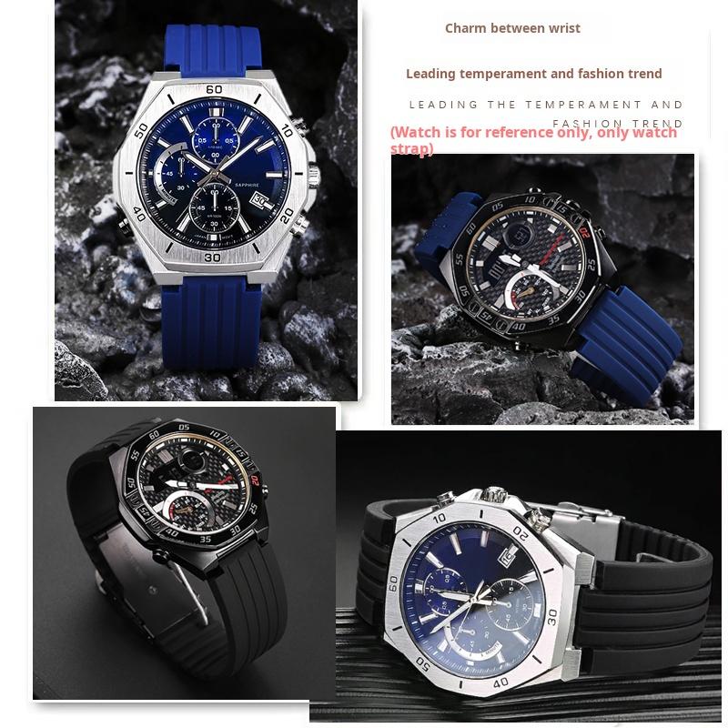 22x11 мм 24x12 мм выпуклый конец Силиконовый ремешок для часов Для Oris Aquis 7330 7740 Ремешок для часов Дайвинг Мягкая резина Мужской браслет