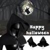 Gothic Cool Men Assassin Unisex Black Hat Cosplay Scary Costumes Headgear Halloween Cloak