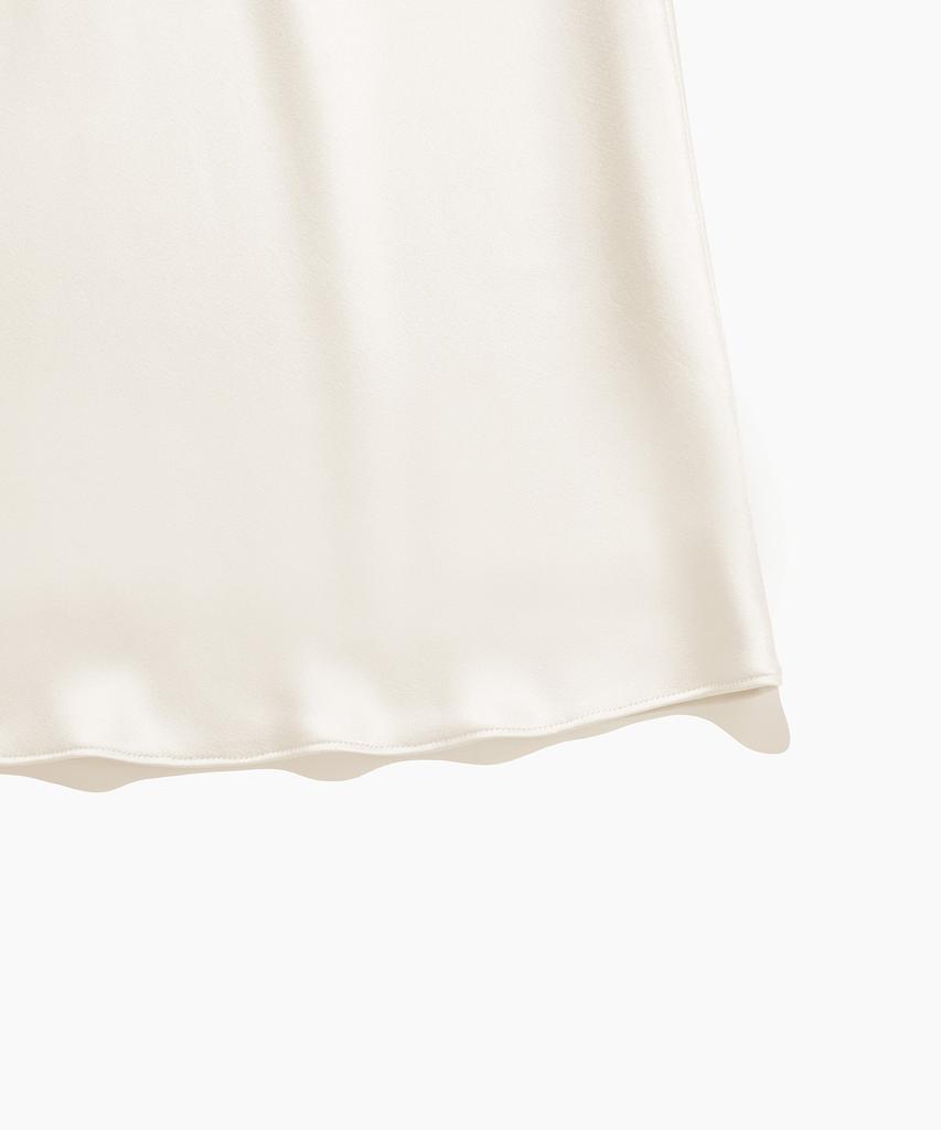 Tudment Satin Long Skirt Cream