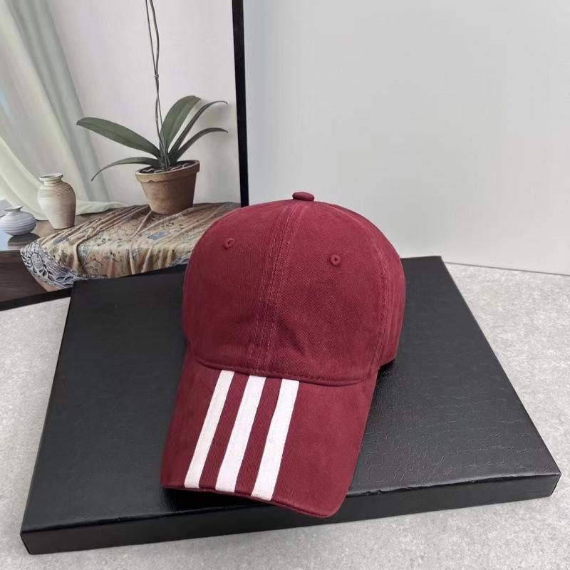 Hat Men'S And Women'S Outdoor Cap Spring Solid Color Extended Brim Baseball Cap Striped Hat